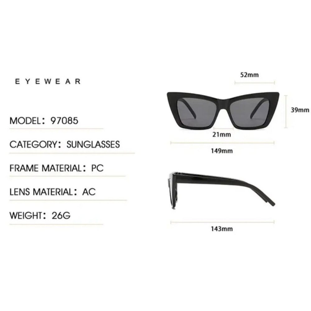 Heart Evangelista Sunglasses Cats Eye Eyewear Sunglass Catseye Retro Trendy - Picture 6 of 8